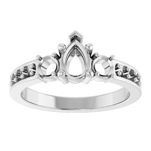 Platinum 6.5x4.5 mm Pear Ring Mounting – image 6