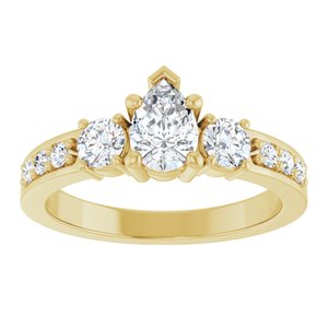18K Yellow Gold 6.5x4.5 mm Pear Ring Mounting – image 5