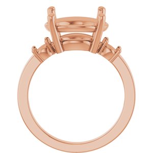10K Rose Gold 12 mm Round Ring Mounting – image 4