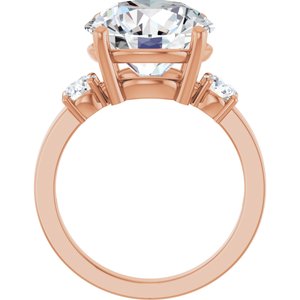 14K Rose Gold 12 mm Round Ring Mounting – image 3