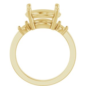 10K Yellow Gold 12 mm Round Ring Mounting – image 4