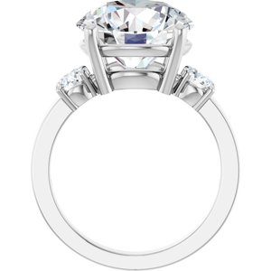 14K X1 White Gold 12 mm Round Ring Mounting – image 3