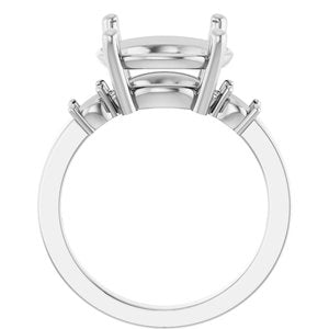 10K White Gold 12 mm Round Ring Mounting – image 4