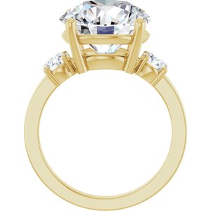 14K Yellow Gold 12 mm Round Ring Mounting – image 3