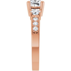 10K Rose Gold 5.5x5.5 mm Cushion Ring Mounting – image 7