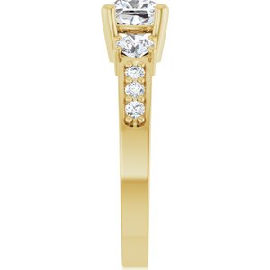 10K Yellow Gold 5.5x5.5 mm Cushion Ring Mounting – image 7