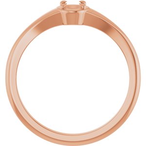 10K Rose Gold 4.5x3.5 mm Oval Ring Mounting – image 4
