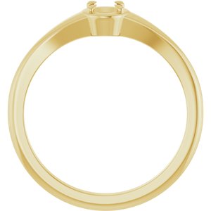 18K Yellow Gold 4.5x3.5 mm Oval Ring Mounting – image 4