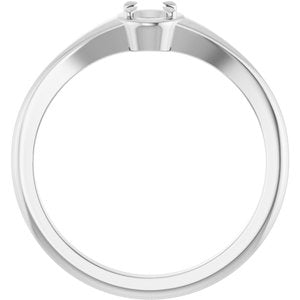 14K X1 White Gold 4.5x3.5 mm Oval Ring Mounting – image 4