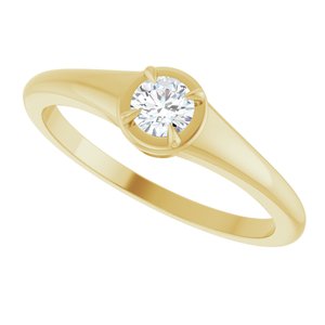 10K Yellow Gold 3.75 mm Round Ring Mounting – image 8