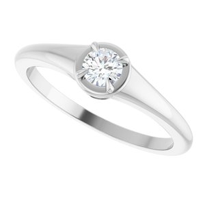 18K White Gold 3.75 mm Round Ring Mounting – image 8