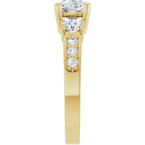 10K Yellow Gold 8x6 mm Elongated Cushion Ring Mounting – image 7