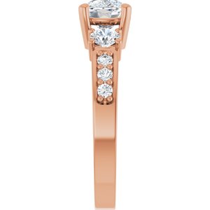 10K Rose Gold 8x6 mm Elongated Cushion Ring Mounting – image 7