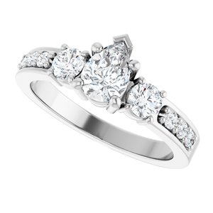 10K White Gold 6.5x4.5 mm Pear Ring Mounting – image 8