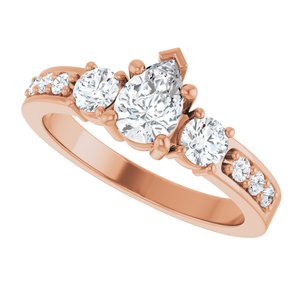 18K Rose Gold 6.5x4.5 mm Pear Ring Mounting – image 8