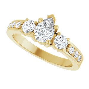 14K Yellow Gold 6.5x4.5 mm Pear Ring Mounting – image 8