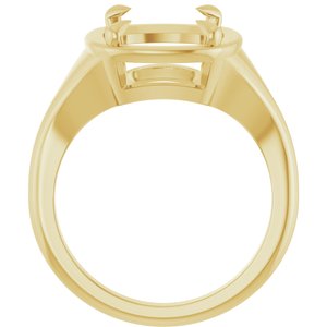 18K Yellow Gold 12x10 mm Elongated Cushion Ring Mounting – image 4