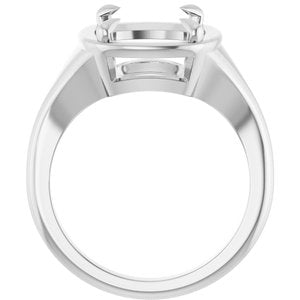 Continuum Sterling Silver 12x10 mm Elongated Cushion Ring Mounting – image 4
