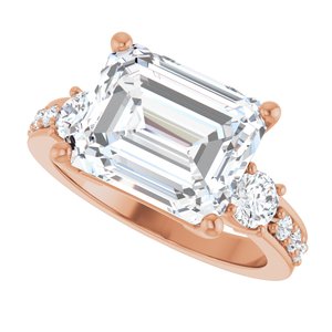18K Rose Gold 11x9 mm Emerald Ring Mounting – image 8