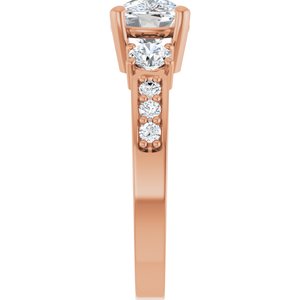14K Rose Gold 8.5x6.5 mm Elongated Cushion Ring Mounting – image 7