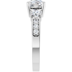 14K X1 White Gold 8.5x6.5 mm Elongated Cushion Ring Mounting – image 7