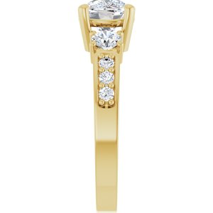 10K Yellow Gold 8.5x6.5 mm Elongated Cushion Ring Mounting – image 7