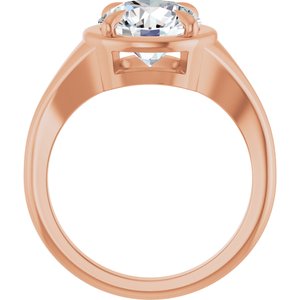 10K Rose Gold 8.8 mm Round Ring Mounting – image 3