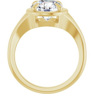 10K Yellow Gold 8.8 mm Round Ring Mounting – image 3