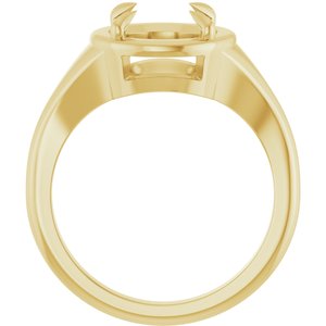 10K Yellow Gold 8.8 mm Round Ring Mounting – image 4