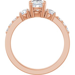 10K Rose Gold 5x5 mm Cushion Ring Mounting – image 3