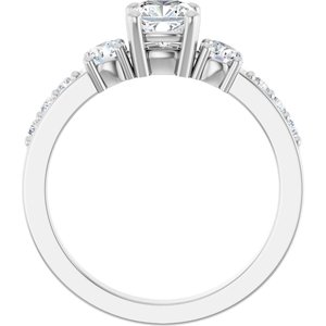 14K X1 White Gold 5x5 mm Cushion Ring Mounting – image 3