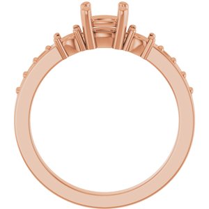 10K Rose Gold 5x5 mm Cushion Ring Mounting – image 4