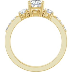 14K Yellow Gold 5x5 mm Cushion Ring Mounting – image 3
