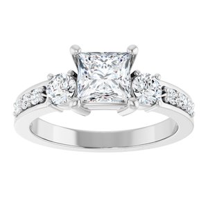 14K X1 White Gold 5.5x5.5 mm Square Ring Mounting – image 5