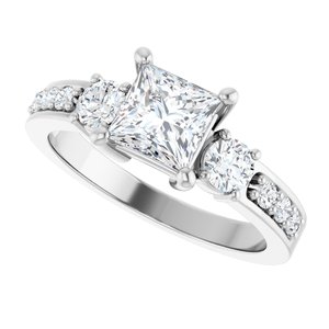 Sterling Silver 5.5x5.5 mm Square Ring Mounting – image 8