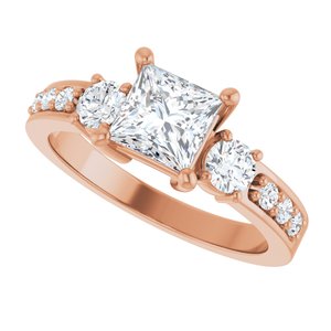 14K Rose Gold 5.5x5.5 mm Square Ring Mounting – image 8