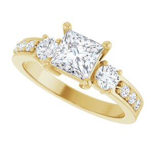 14K Yellow Gold 5.5x5.5 mm Square Ring Mounting – image 8
