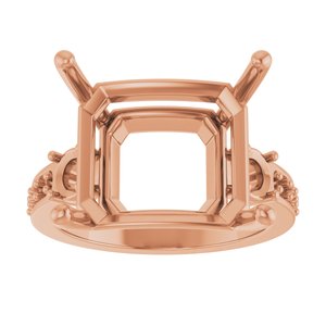 18K Rose Gold 15x13 mm Emerald Ring Mounting – image 6