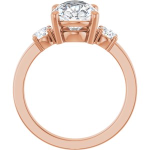 18K Rose Gold 13x8 mm Pear Ring Mounting – image 3