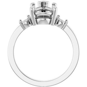 10K White Gold 13x8 mm Pear Ring Mounting – image 4