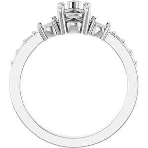 18K White Gold 7x5 mm Pear Ring Mounting – image 4
