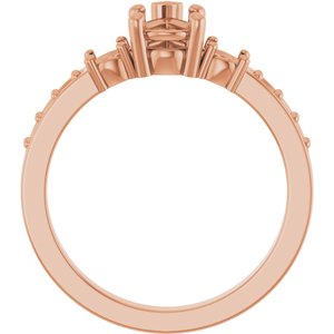 18K Rose Gold 7x5 mm Pear Ring Mounting – image 4