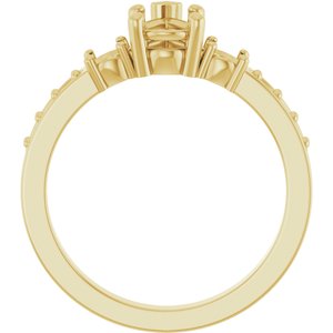 10K Yellow Gold 7x5 mm Pear Ring Mounting – image 4