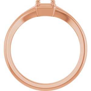10K Rose Gold 3.5x3.5 mm Square Ring Mounting – image 4