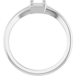 14K X1 White Gold 3.5x3.5 mm Square Ring Mounting – image 4