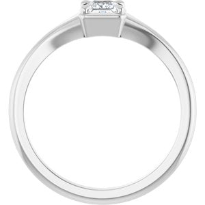 10K White Gold 3.5x3.5 mm Square Ring Mounting – image 3
