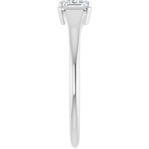 14K White Gold 3.5x3.5 mm Square Ring Mounting – image 7