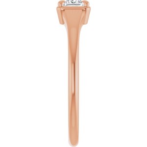 14K Rose Gold 3.5x3.5 mm Square Ring Mounting – image 7