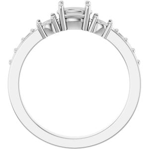 10K White Gold 6x4 mm Oval Ring Mounting – image 4