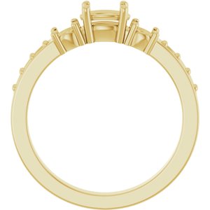 14K Yellow Gold 6x4 mm Oval Ring Mounting – image 4